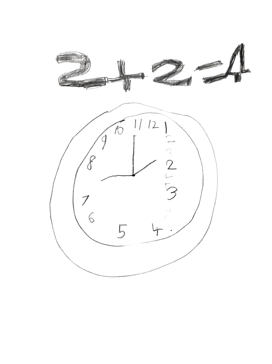 Two Plus Two — Pencil by Agathiyan, age 7