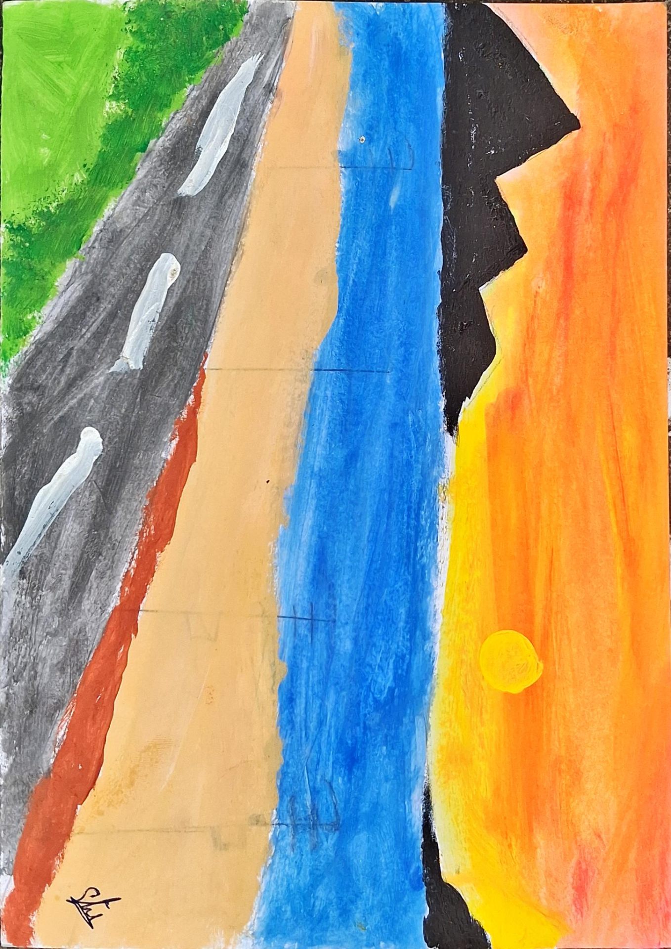 Bands of the Land — Watercolor by Thej, age 11