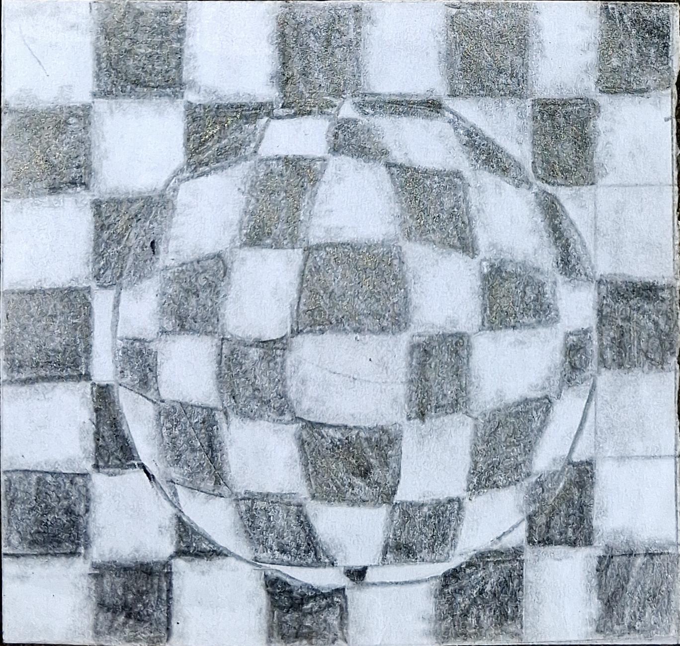 Checker Globe — Pencil by Thej, age 11