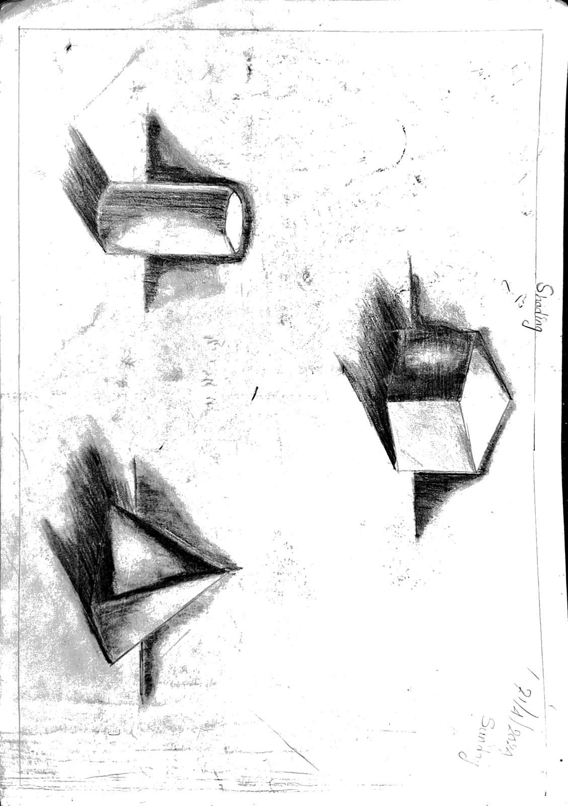 Shading Studies — Pencil by Thej, age 11